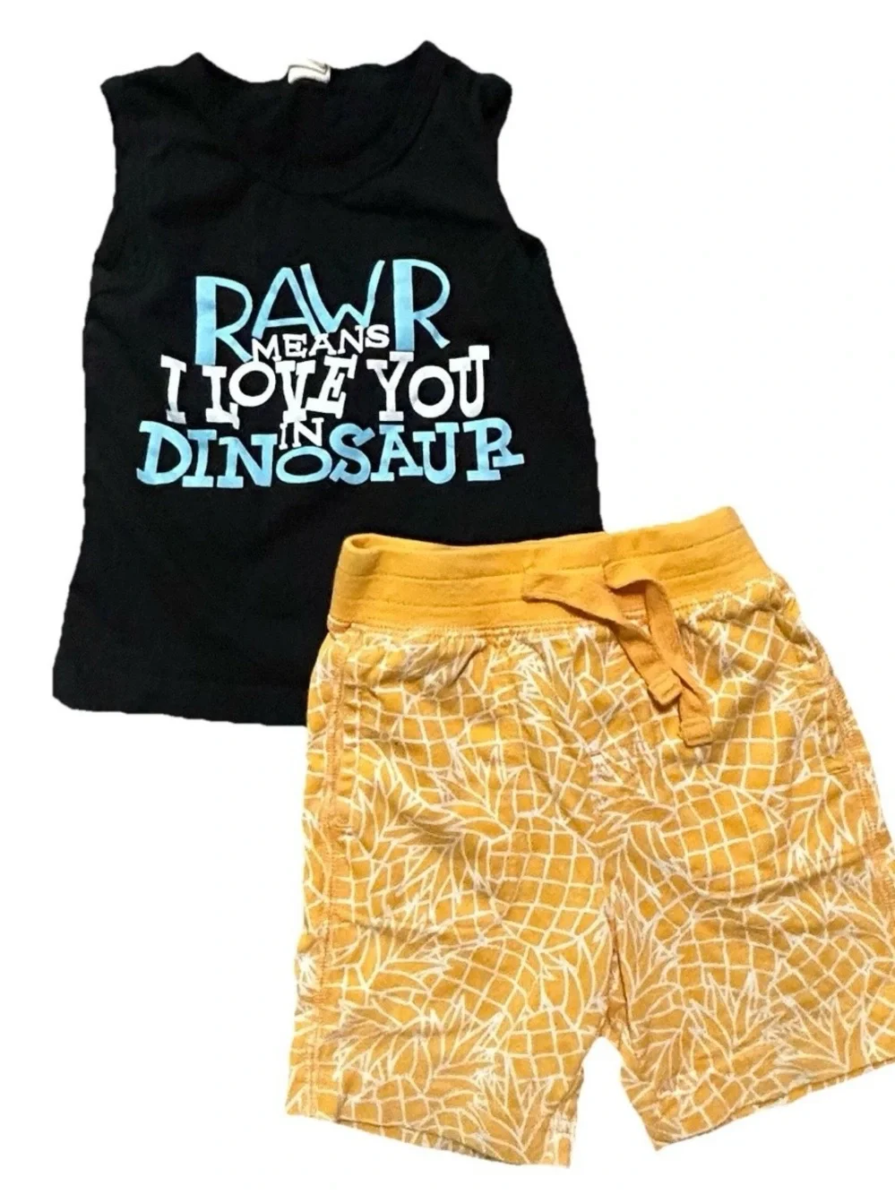 Toddler Boy Summer Clothing Shorts Shirts Construction Dinosaurs Size 18 Months